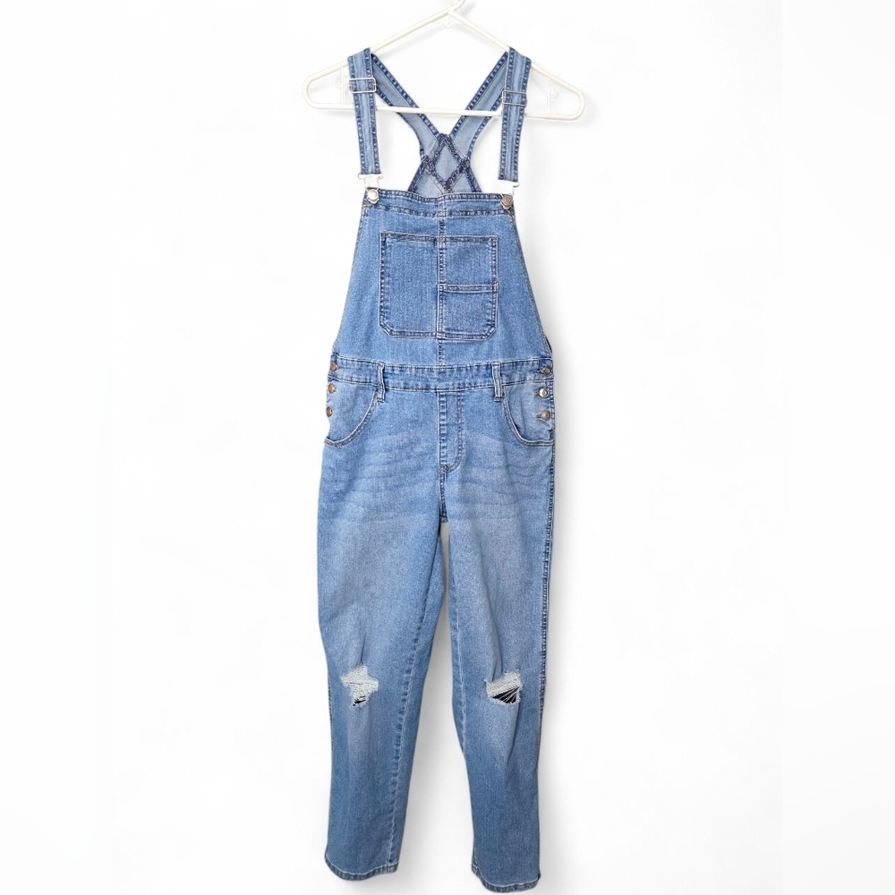 Celebrity Pink Denim Overalls Size Small Medium Distressed Wash